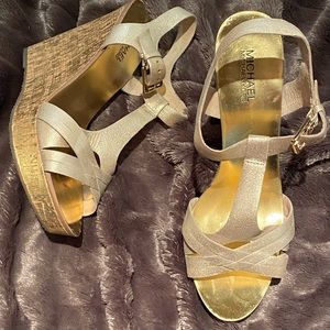 Michael Kors platform gold heels